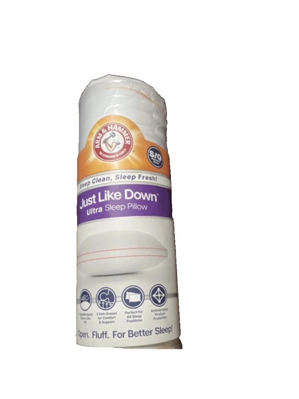 Arm & Hammer Just Like Down Ultra Sleep Pillow - Standard/Queen 18" x 26" 2 pack